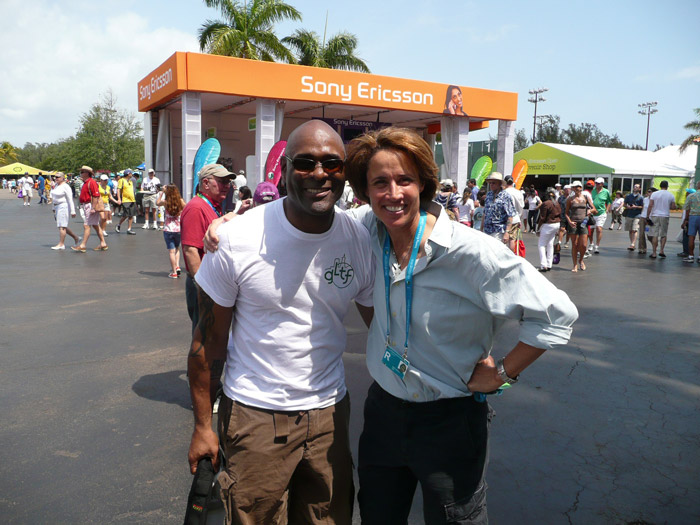 With Mary Carillo at the Sony Ericsson Open in Key Biscayne, FL